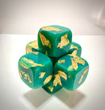 Klubo small jacks 6"x6" teal gold leaf