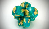 Klubo small jacks 6"x6" teal gold leaf