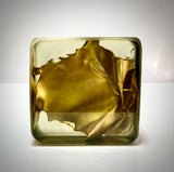 Klubo 6x6x3 block gold paint gray glaze