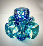 Klubo small jacks 6"x6" teal blue serpentines