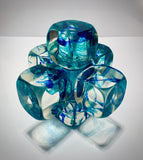Klubo small jacks 6"x6" teal blue serpentines