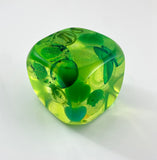 Klubo green spheres with fluorescent glaze