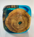 Klubo transparent teal with wood 4x4