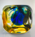 Klubo yellow green with cobalt blue sphere 3x3