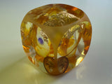 Klubo Amber, gold leaf, brown 1