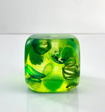 Klubo green spheres with fluorescent glaze