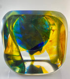 Klubo yellow green with cobalt blue sphere 3x3