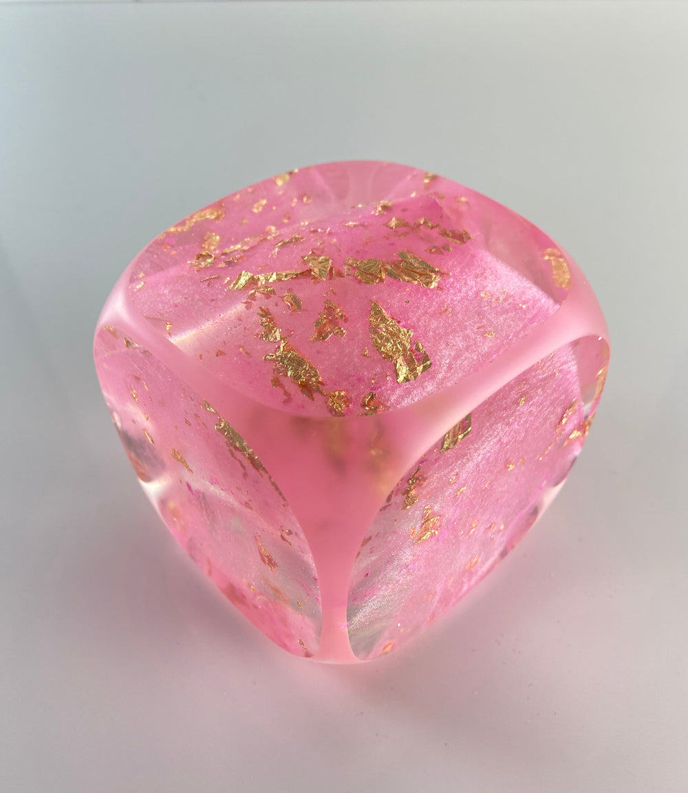 Klubo pearlescent pink and gold leaf 3x3