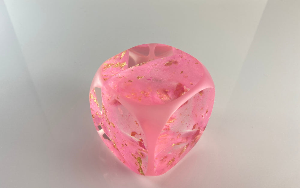Klubo pearlescent pink and gold leaf 3x3